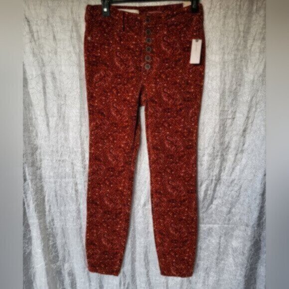 Pilcro by Anthropologie High Rise Skinny Button Fly Corduroy Pants NWT Sz 28 - Picture 3 of 10